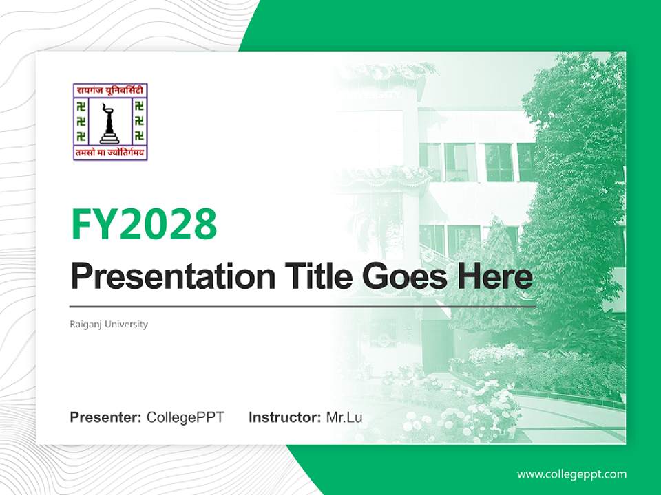 Raiganj University Academic Presentation/Research Findings Report PPT Template4:3 ratio PPT effect preview image5