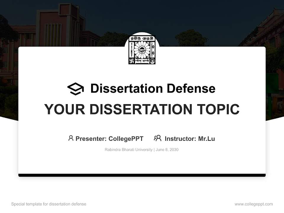 Rabindra Bharati University Graduation Thesis Defense PPT Template4:3 ratio PPT effect preview image7