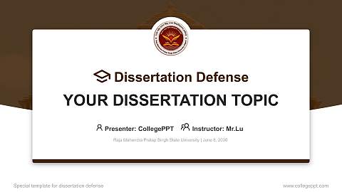 Raja Mahendra Pratap Singh State University Graduation Thesis Defense PPT Template