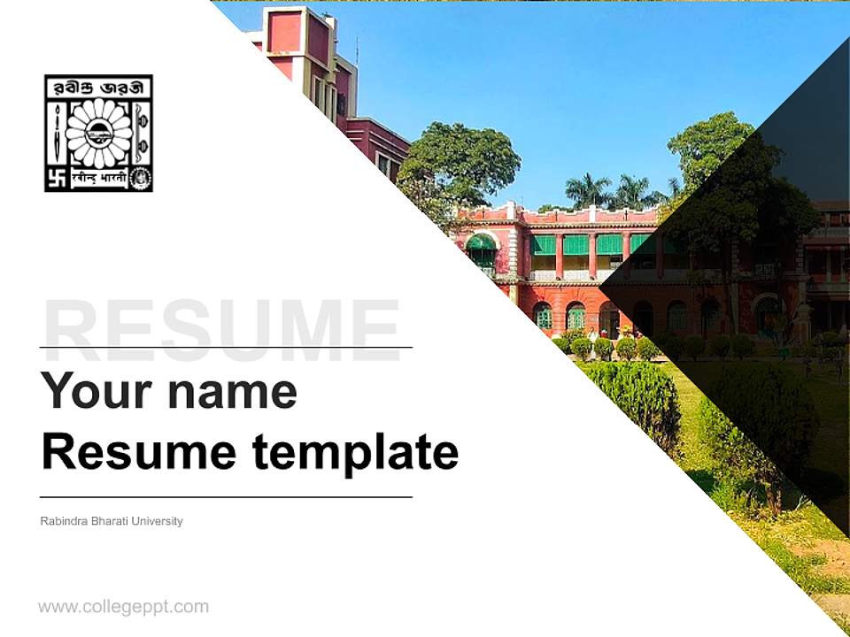 Rabindra Bharati University Resume PPT Template4:3 ratio PPT effect preview image5