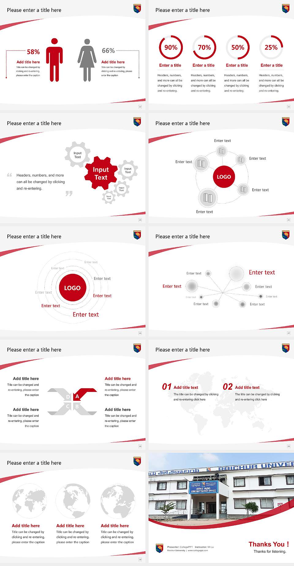 Raichur University Course/Courseware Creation PPT Template4:3 ratio PPT effect preview image4