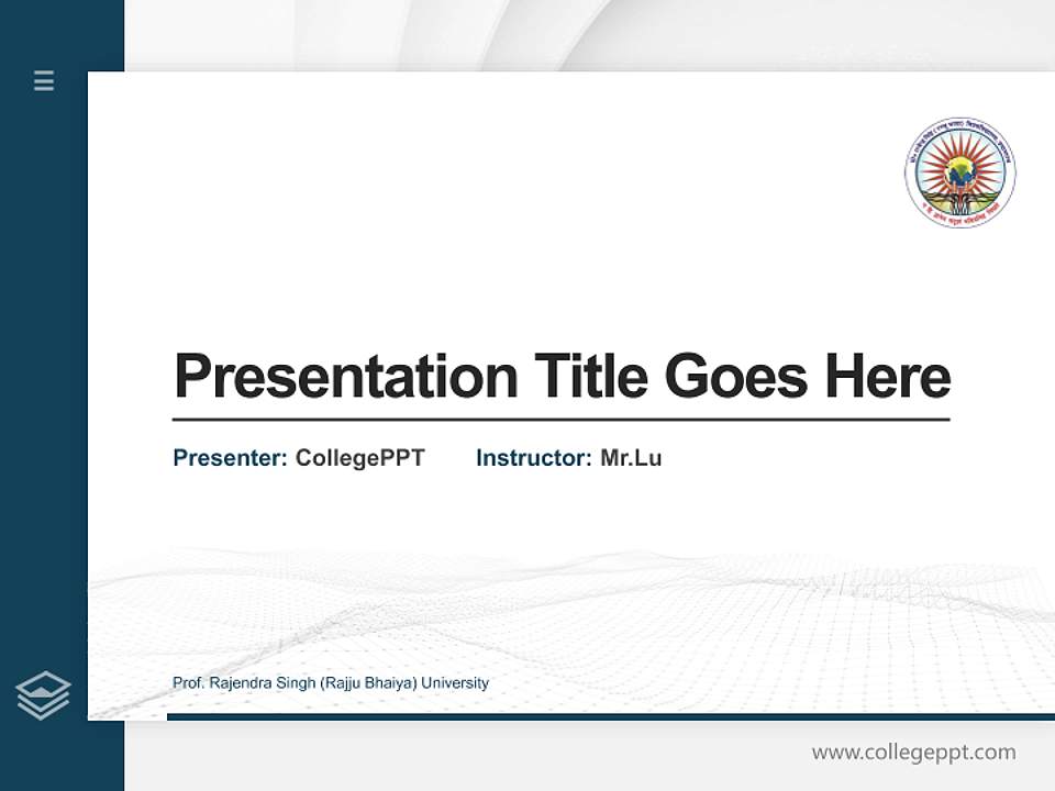 Prof. Rajendra Singh (Rajju Bhaiya) University Thesis Proposal/Graduation Defense PPT Template4:3 ratio PPT effect preview image5