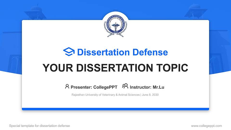 Rajasthan University of Veterinary & Animal Sciences Graduation Thesis Defense PPT Template16:9 ratio PPT effect preview image