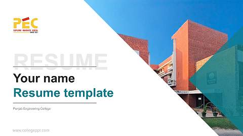 Punjab Engineering College Resume PPT Template