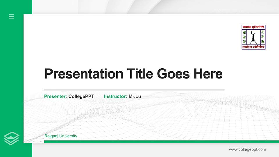 Raiganj University Thesis Proposal/Graduation Defense PPT Template16:9 ratio PPT effect preview image