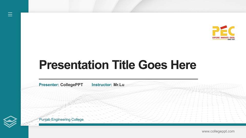 Punjab Engineering College Thesis Proposal/Graduation Defense PPT Template16:9 ratio PPT effect preview image