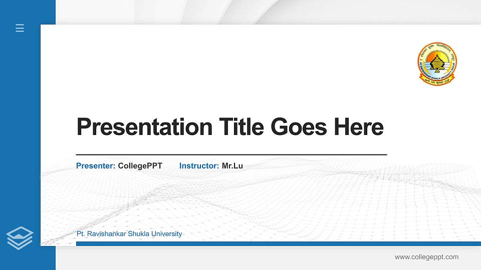 Pt. Ravishankar Shukla University Thesis Proposal/Graduation Defense PPT Template16:9 ratio PPT effect preview image