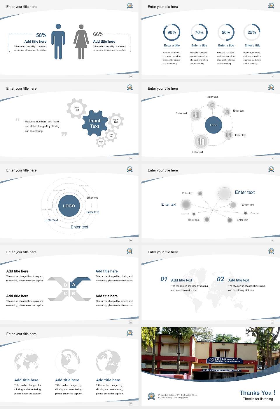 Rajendra University Course/Courseware Creation PPT Template16:9 ratio PPT effect preview image4