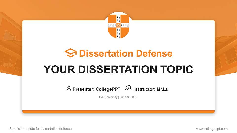 Rai University Graduation Thesis Defense PPT Template16:9 ratio PPT effect preview image