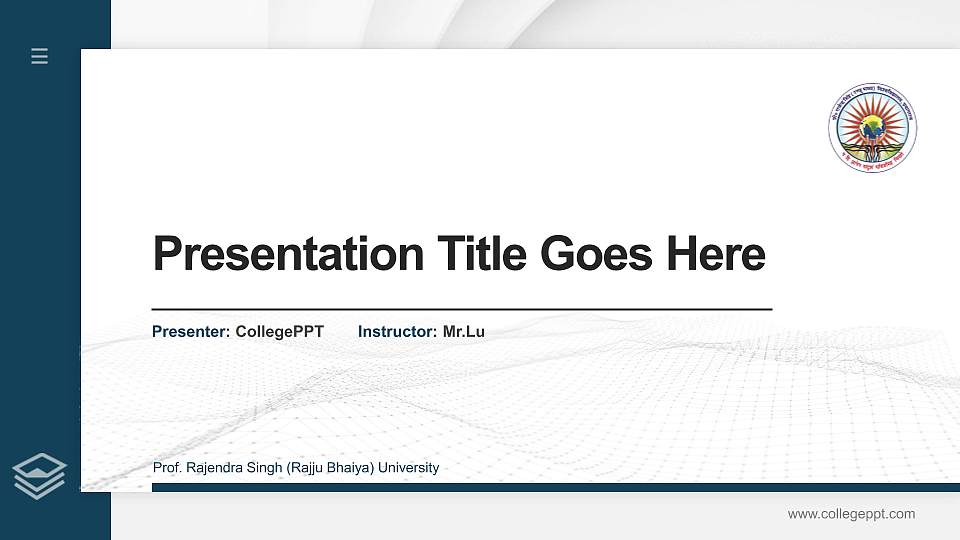 Prof. Rajendra Singh (Rajju Bhaiya) University Thesis Proposal/Graduation Defense PPT Template16:9 ratio PPT effect preview image