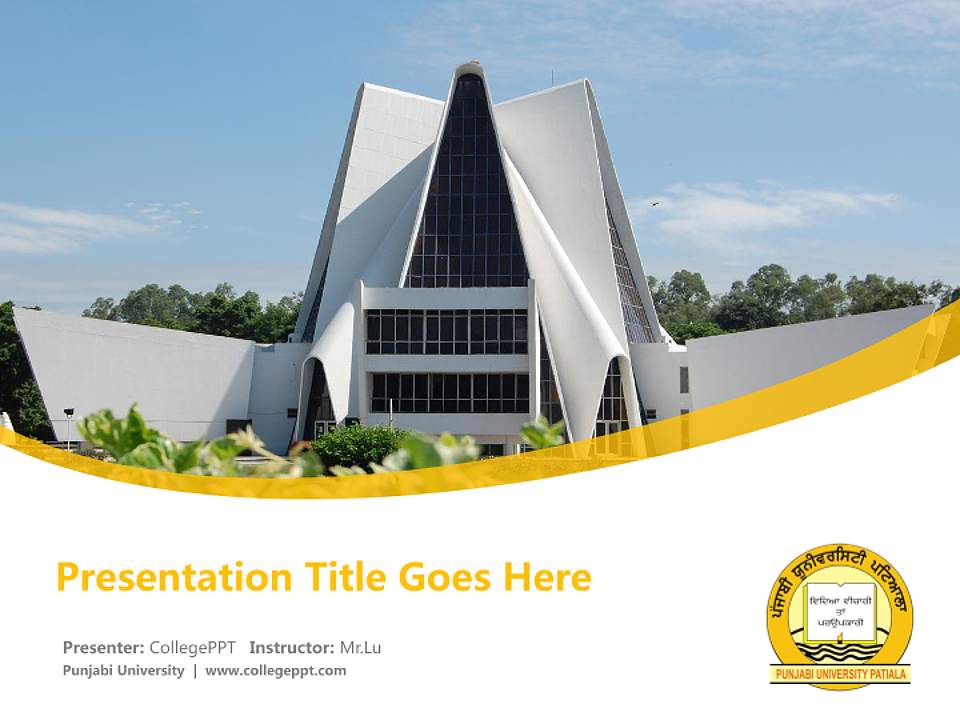 Punjabi University Course/Courseware Creation PPT Template4:3 ratio PPT effect preview image5