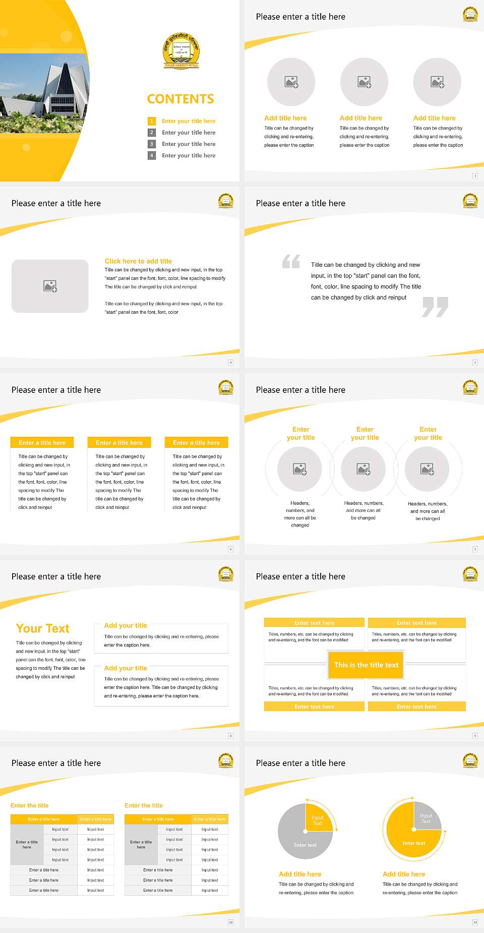 Punjabi University Course/Courseware Creation PPT Template4:3 ratio PPT effect preview image2