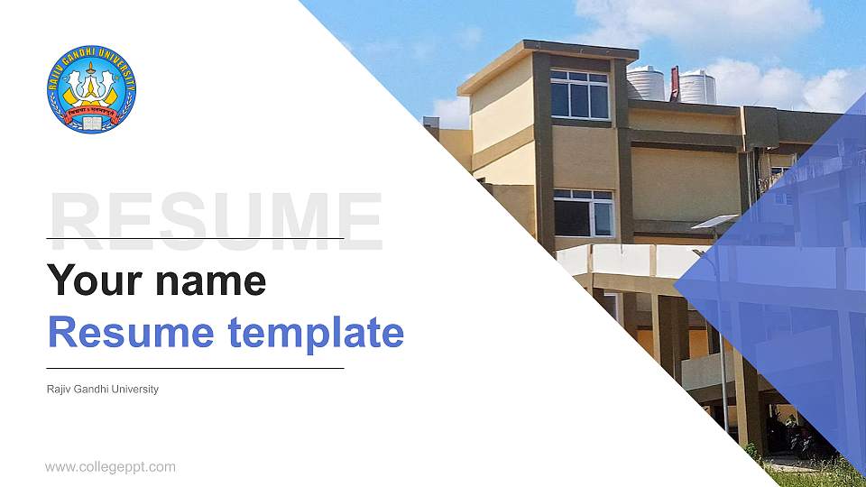 Rajiv Gandhi University Resume PPT Template16:9 ratio PPT effect preview image
