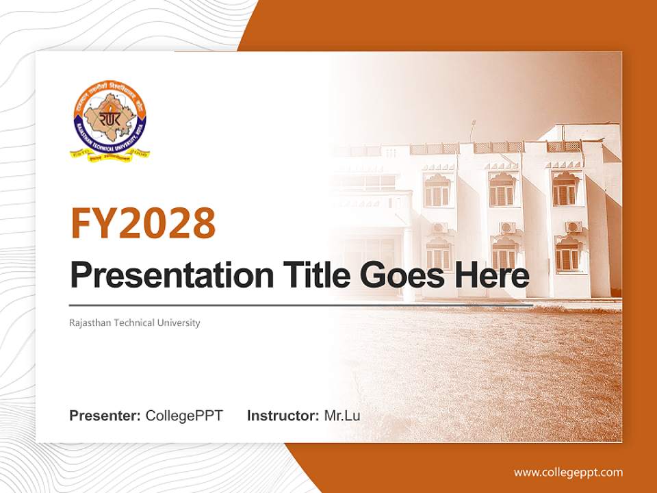 Rajasthan Technical University Academic Presentation/Research Findings Report PPT Template4:3 ratio PPT effect preview image5