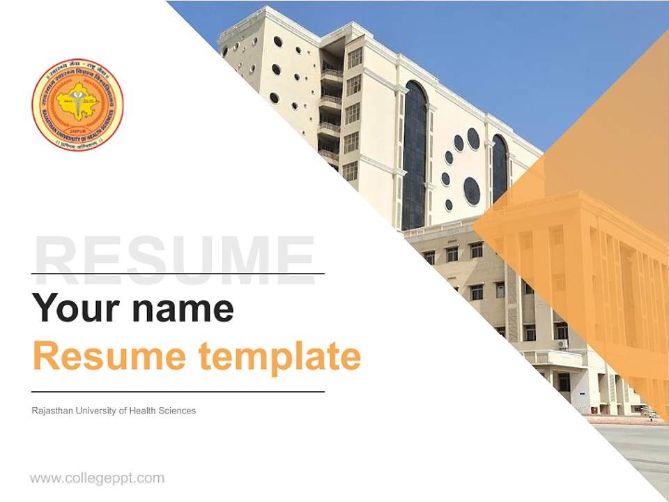 Rajasthan University of Health Sciences Resume PPT Template4:3 ratio PPT effect preview image5