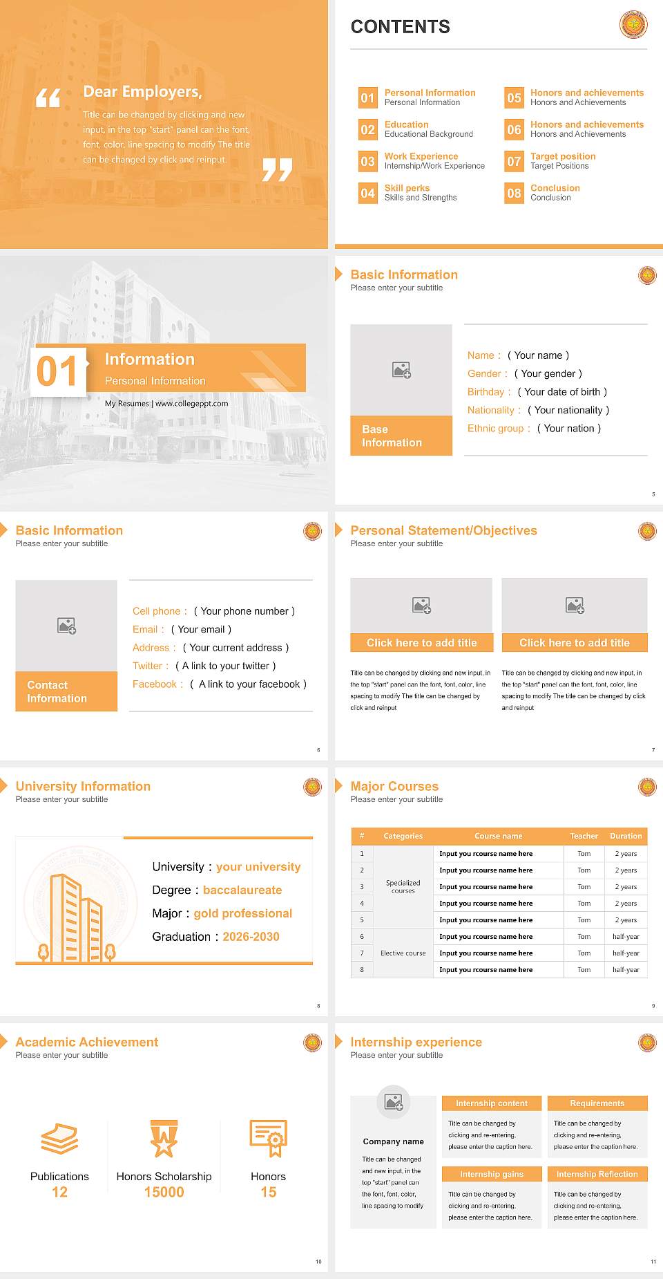 Rajasthan University of Health Sciences Resume PPT Template4:3 ratio PPT effect preview image2