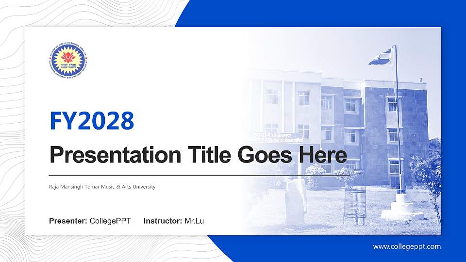 Raja Mansingh Tomar Music & Arts University Academic Presentation/Research Findings Report PPT Template16:9 ratio PPT effect preview image