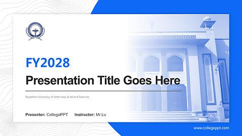 Rajasthan University of Veterinary & Animal Sciences Academic Presentation/Research Findings Report PPT Template