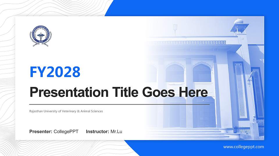 Rajasthan University of Veterinary & Animal Sciences Academic Presentation/Research Findings Report PPT Template16:9 ratio PPT effect preview image