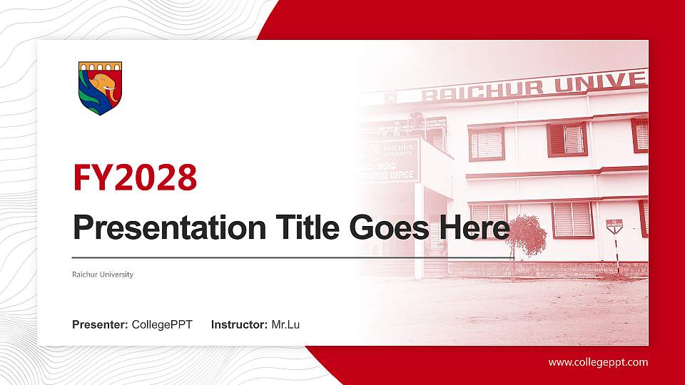 Raichur University Academic Presentation/Research Findings Report PPT Template16:9 ratio PPT effect preview image