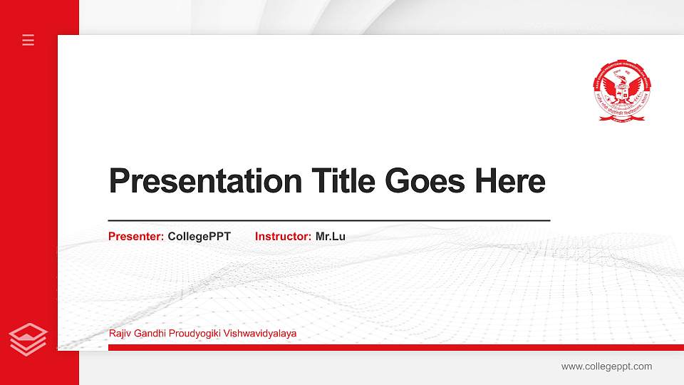 Rajiv Gandhi Proudyogiki Vishwavidyalaya Thesis Proposal/Graduation Defense PPT Template16:9 ratio PPT effect preview image