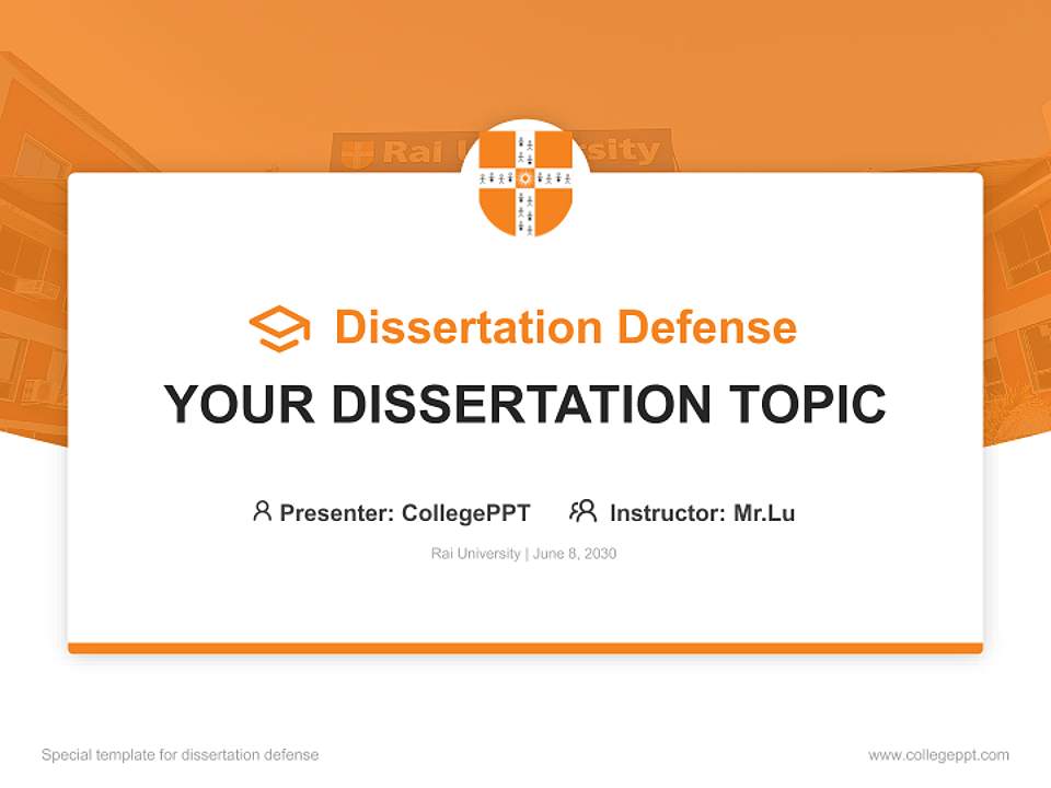Rai University Graduation Thesis Defense PPT Template4:3 ratio PPT effect preview image7