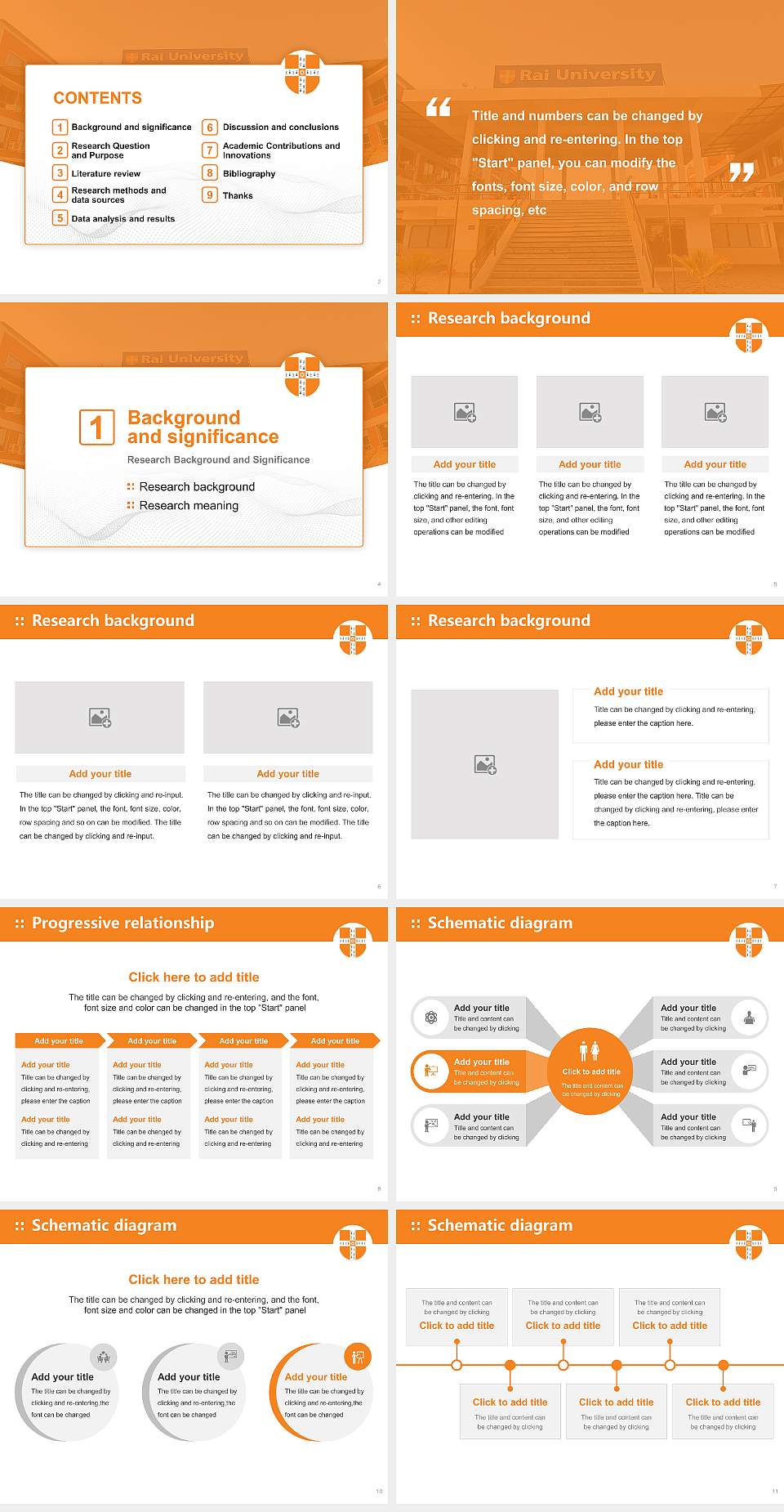 Rai University Graduation Thesis Defense PPT Template4:3 ratio PPT effect preview image2