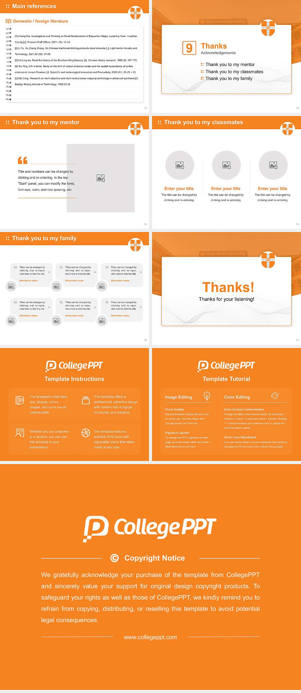 Rai University Graduation Thesis Defense PPT Template4:3 ratio PPT effect preview image7