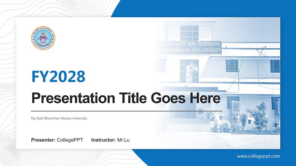 Raj Rishi Bhartrihari Matsya University Academic Presentation/Research Findings Report PPT Template16:9 ratio PPT effect preview image