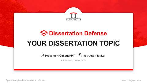 R.K. University Graduation Thesis Defense PPT Template