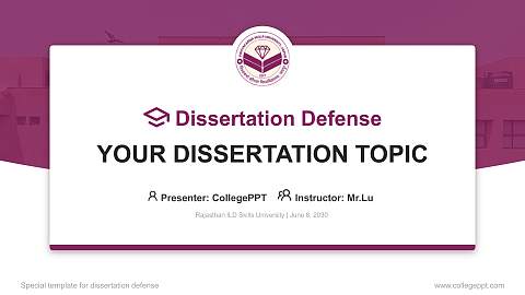 Rajasthan ILD Skills University Graduation Thesis Defense PPT Template