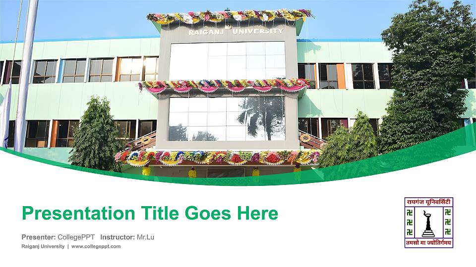Raiganj University Course/Courseware Creation PPT Template16:9 ratio PPT effect preview image
