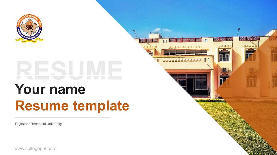 Rajasthan Technical University Resume PPT Template16:9 ratio PPT effect preview image