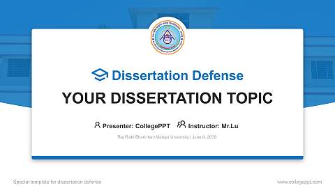 Raj Rishi Bhartrihari Matsya University Graduation Thesis Defense PPT Template
