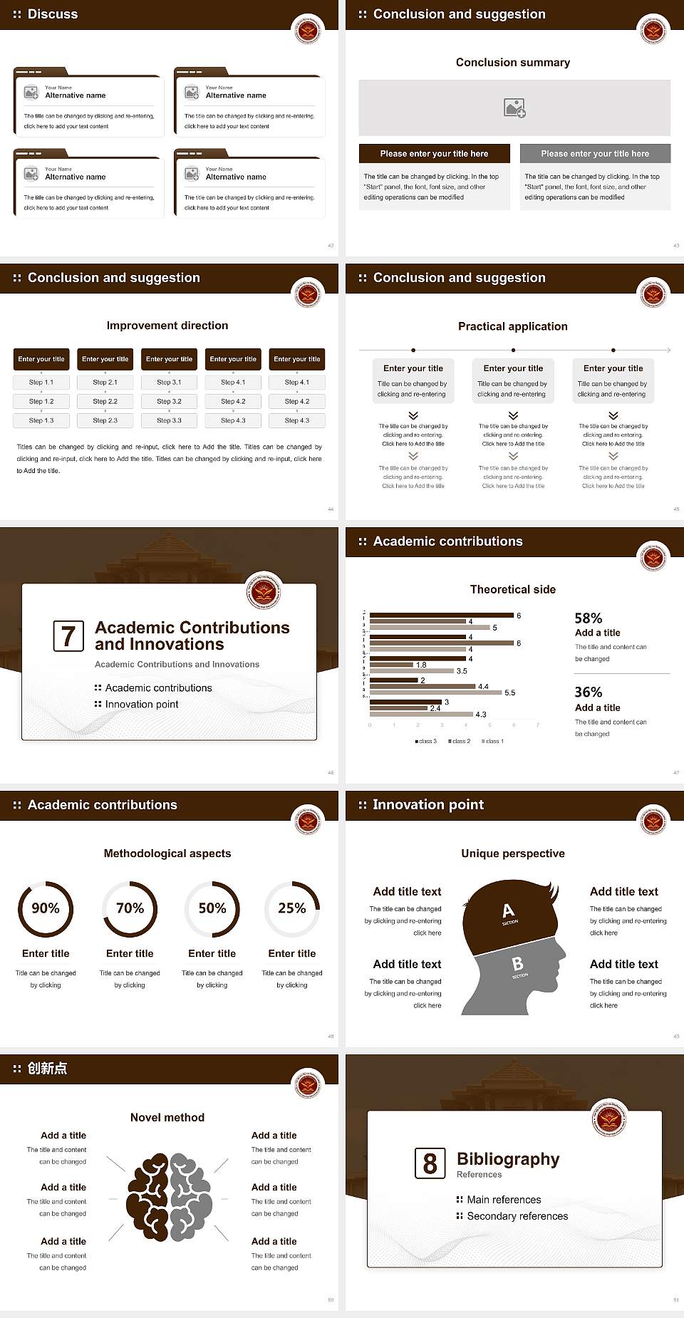 Raja Mahendra Pratap Singh State University Graduation Thesis Defense PPT Template4:3 ratio PPT effect preview image6