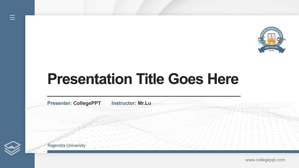 Rajendra University Thesis Proposal/Graduation Defense PPT Template16:9 ratio PPT effect preview image