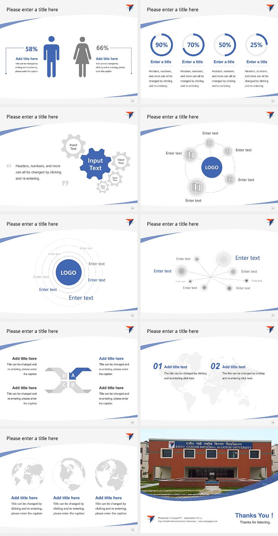Rajiv Gandhi National Aviation University Course/Courseware Creation PPT Template4:3 ratio PPT effect preview image4