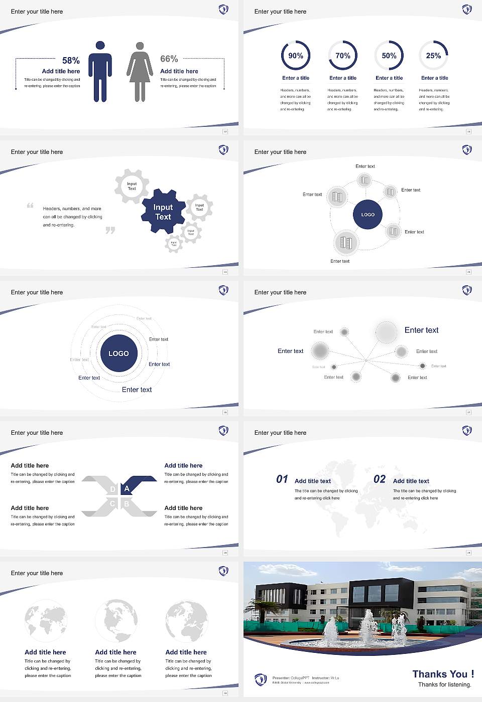 R.N.B. Global University Course/Courseware Creation PPT Template16:9 ratio PPT effect preview image4