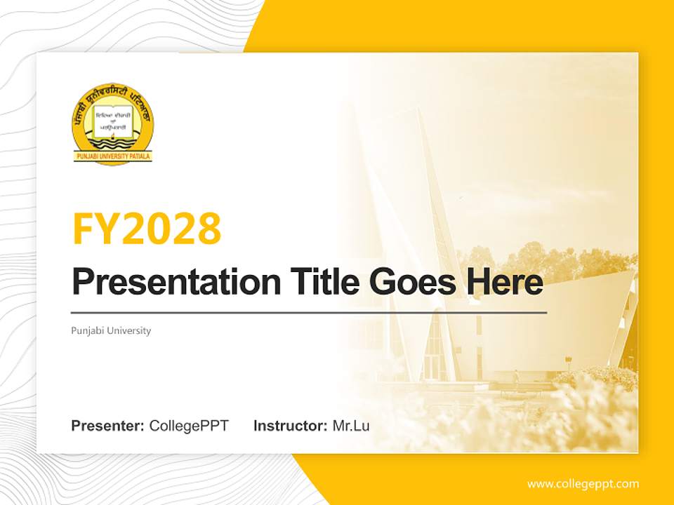 Punjabi University Academic Presentation/Research Findings Report PPT Template4:3 ratio PPT effect preview image5