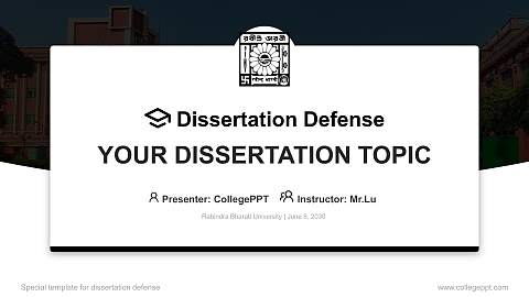 Rabindra Bharati University Graduation Thesis Defense PPT Template