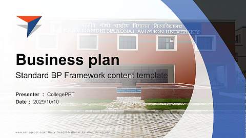 Rajiv Gandhi National Aviation University Competition/Entrepreneurship Contest PPT Template
