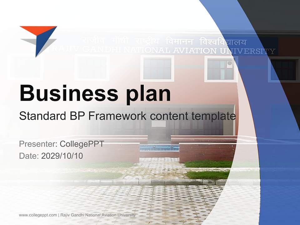 Rajiv Gandhi National Aviation University Competition/Entrepreneurship Contest PPT Template4:3 ratio PPT effect preview image9