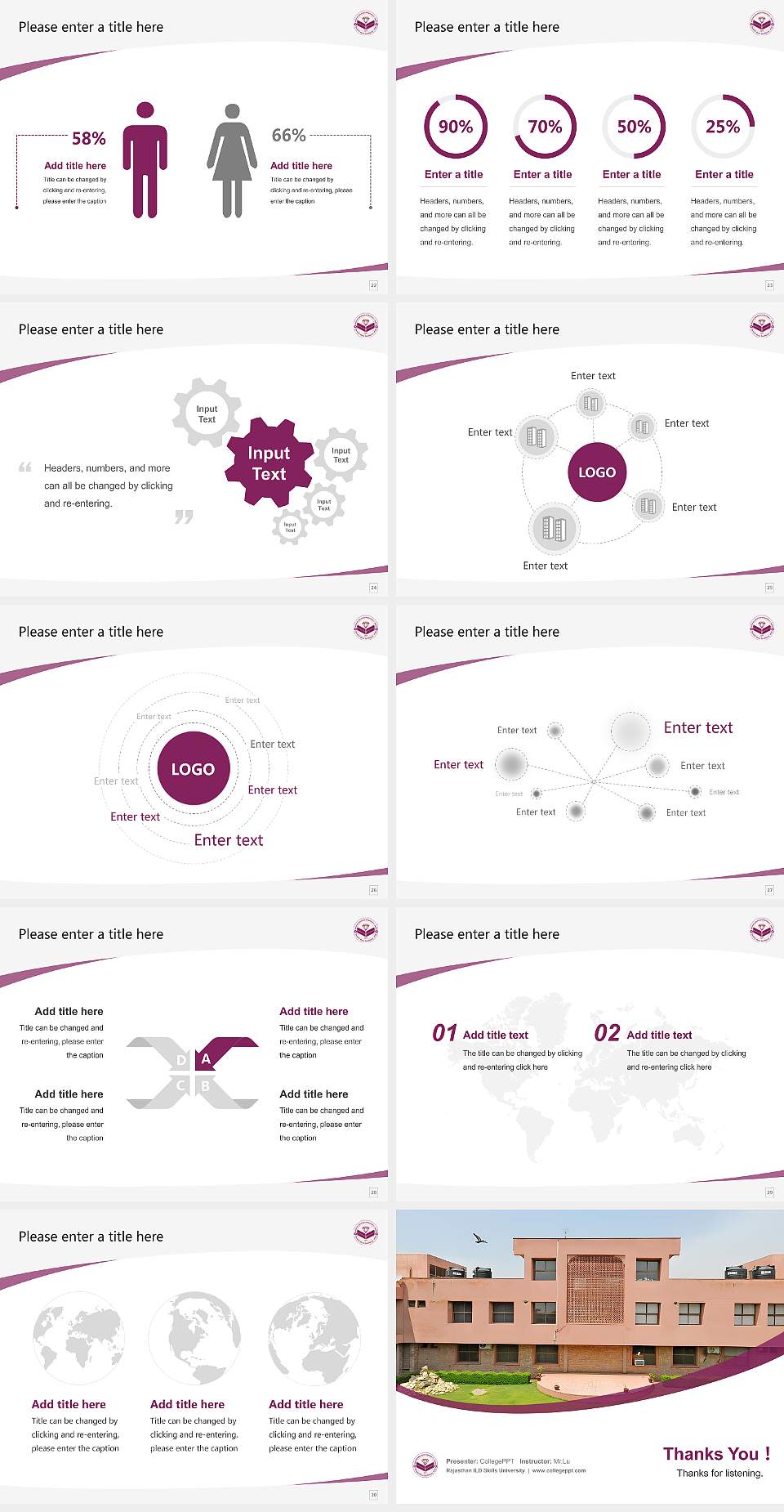 Rajasthan ILD Skills University Course/Courseware Creation PPT Template4:3 ratio PPT effect preview image4