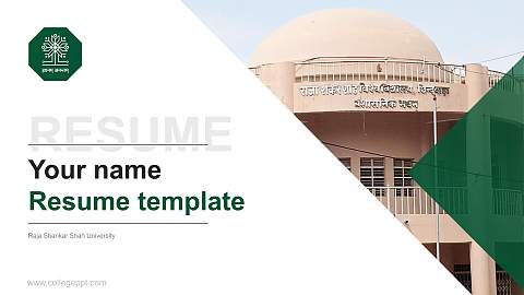 Raja Shankar Shah University Resume PPT Template