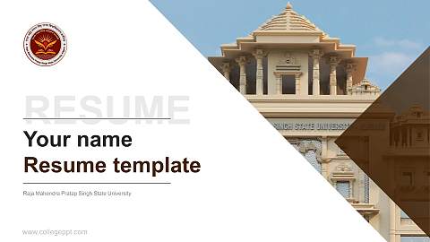 Raja Mahendra Pratap Singh State University Resume PPT Template