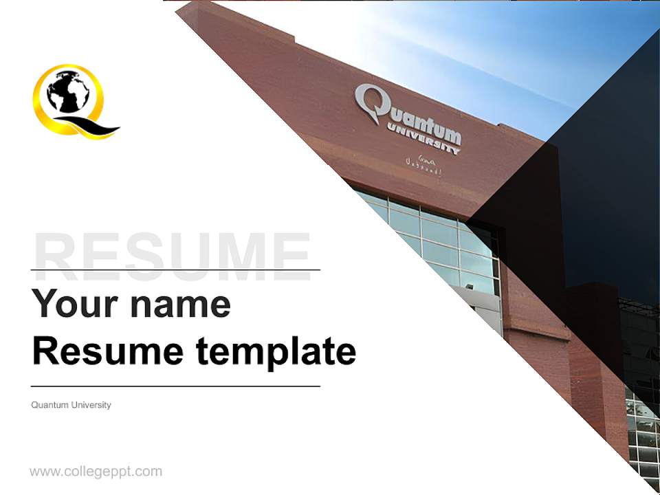 Quantum University Resume PPT Template4:3 ratio PPT effect preview image5