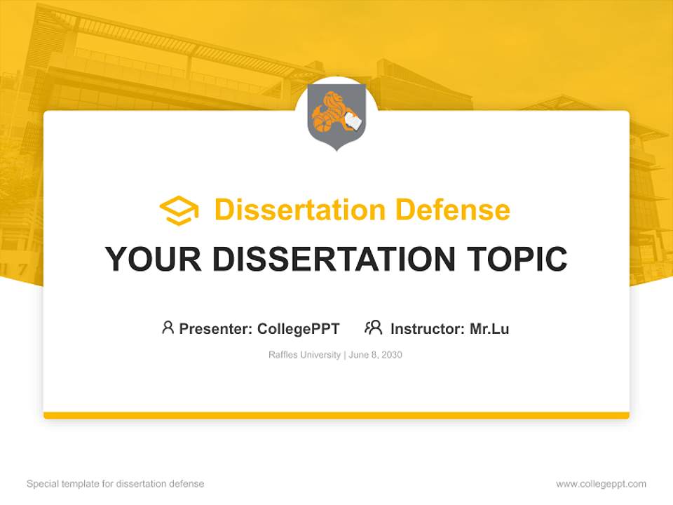 Raffles University Graduation Thesis Defense PPT Template4:3 ratio PPT effect preview image7