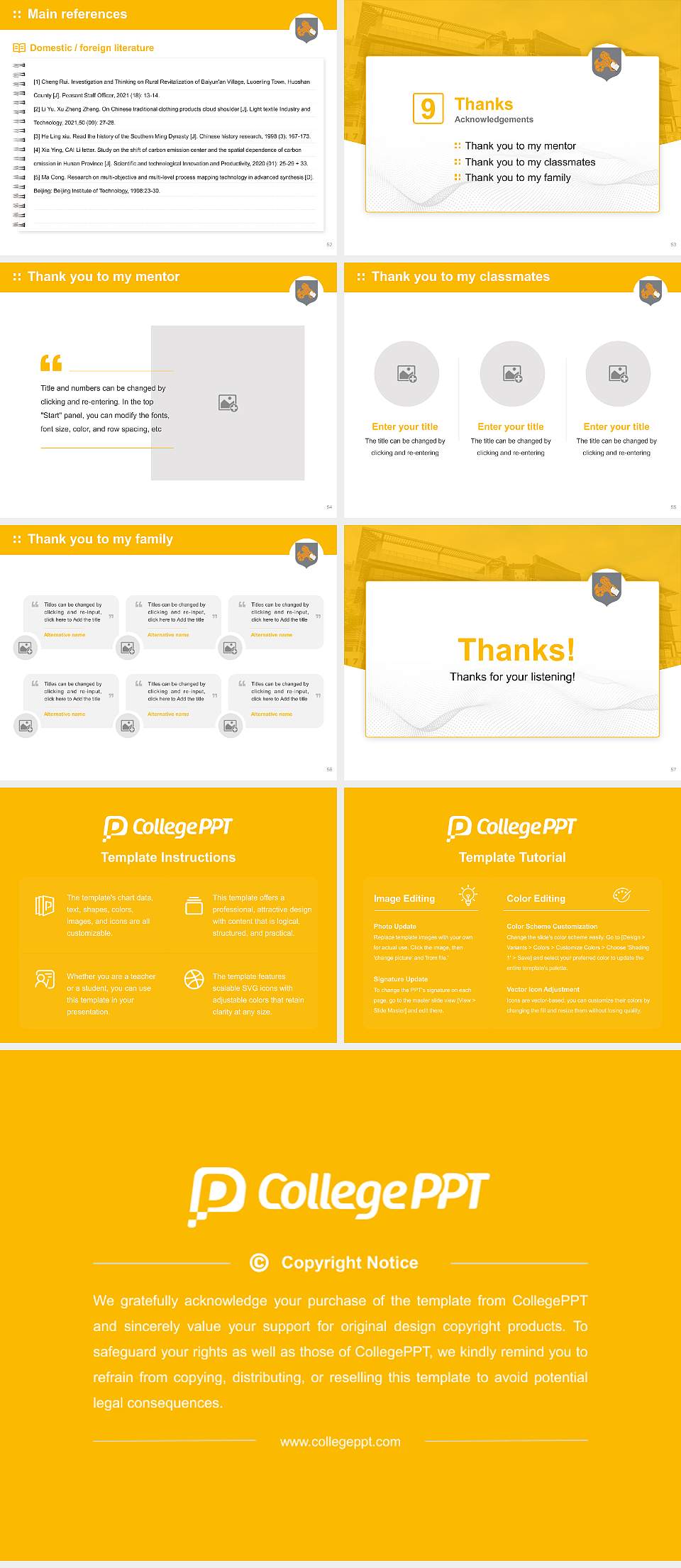 Raffles University Graduation Thesis Defense PPT Template4:3 ratio PPT effect preview image7