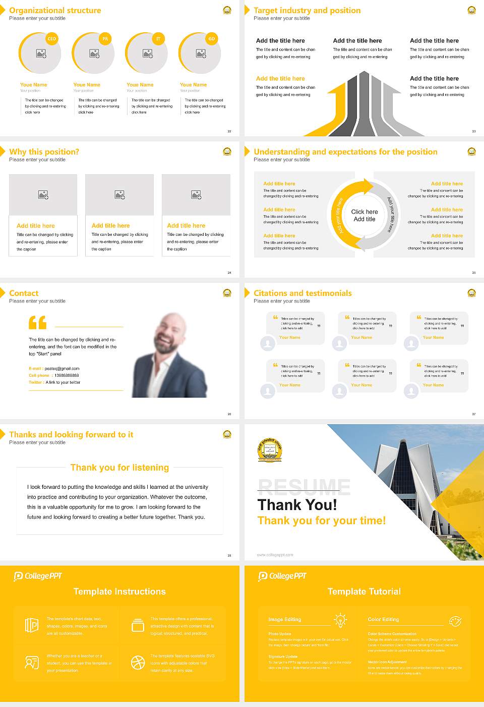 Punjabi University Resume PPT Template16:9 ratio PPT effect preview image4