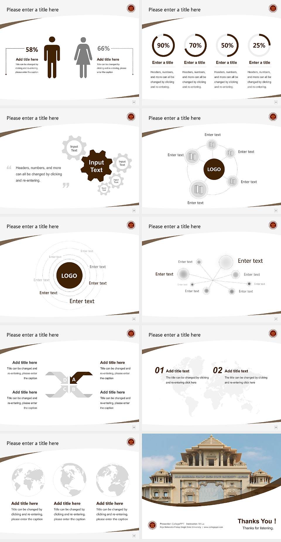 Raja Mahendra Pratap Singh State University Course/Courseware Creation PPT Template4:3 ratio PPT effect preview image4